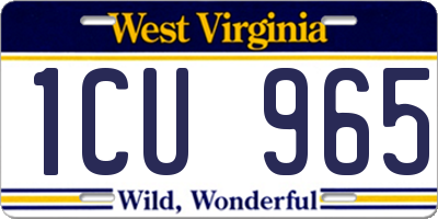WV license plate 1CU965