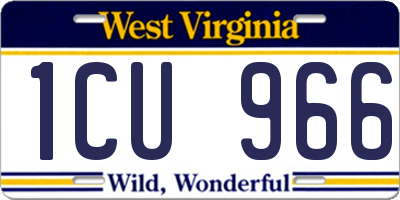 WV license plate 1CU966