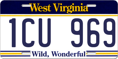 WV license plate 1CU969