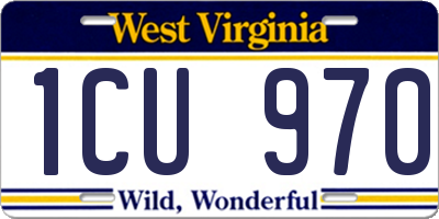 WV license plate 1CU970