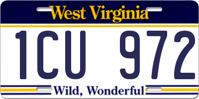 WV license plate 1CU972