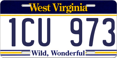 WV license plate 1CU973
