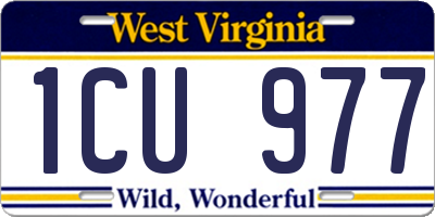 WV license plate 1CU977