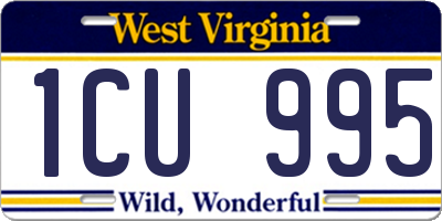 WV license plate 1CU995