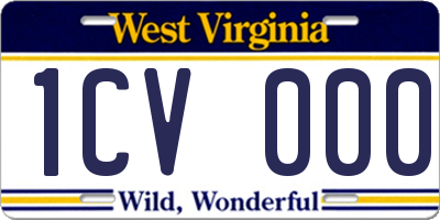 WV license plate 1CV000