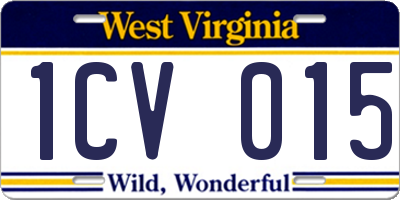 WV license plate 1CV015