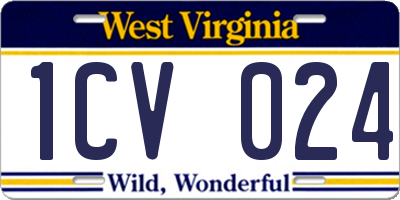 WV license plate 1CV024