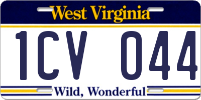 WV license plate 1CV044