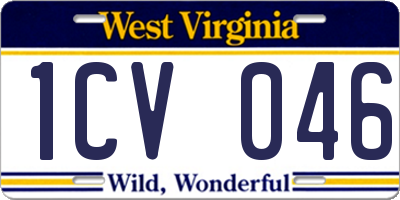 WV license plate 1CV046