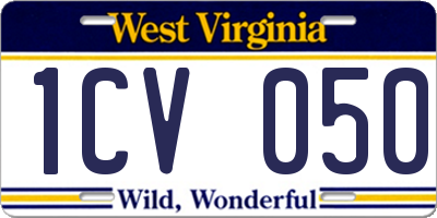 WV license plate 1CV050