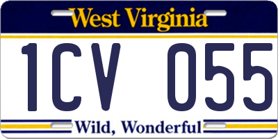 WV license plate 1CV055