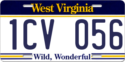 WV license plate 1CV056