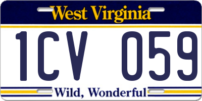 WV license plate 1CV059