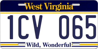 WV license plate 1CV065