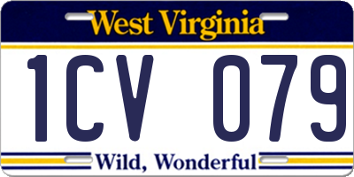 WV license plate 1CV079