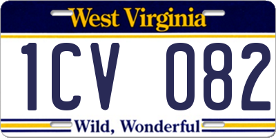 WV license plate 1CV082