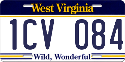 WV license plate 1CV084