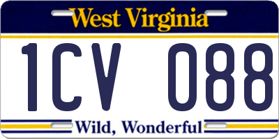 WV license plate 1CV088