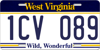WV license plate 1CV089