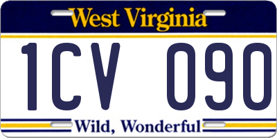 WV license plate 1CV090
