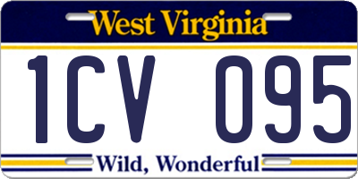 WV license plate 1CV095