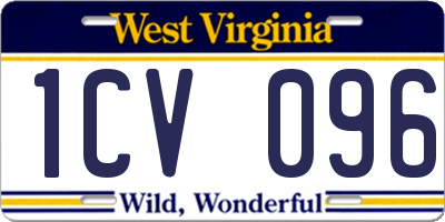 WV license plate 1CV096
