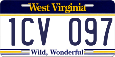 WV license plate 1CV097