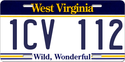 WV license plate 1CV112