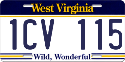 WV license plate 1CV115