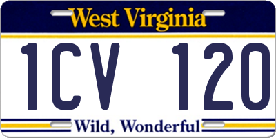 WV license plate 1CV120