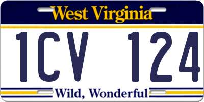 WV license plate 1CV124