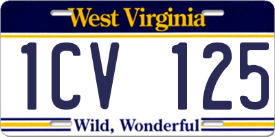 WV license plate 1CV125