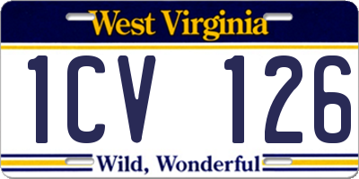 WV license plate 1CV126