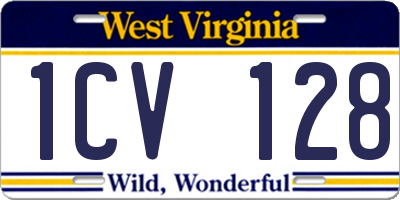 WV license plate 1CV128