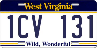 WV license plate 1CV131