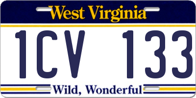 WV license plate 1CV133