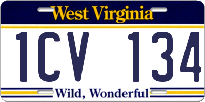 WV license plate 1CV134