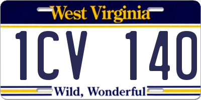 WV license plate 1CV140
