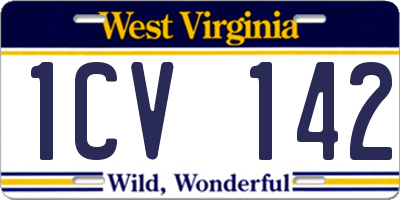 WV license plate 1CV142