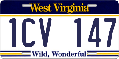 WV license plate 1CV147