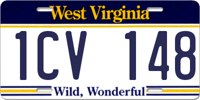 WV license plate 1CV148