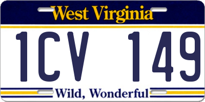 WV license plate 1CV149