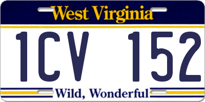 WV license plate 1CV152
