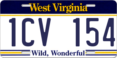 WV license plate 1CV154