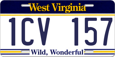 WV license plate 1CV157