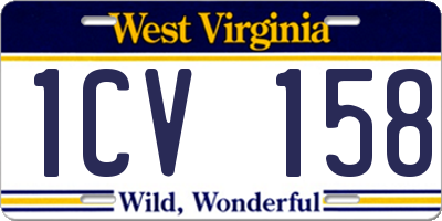 WV license plate 1CV158