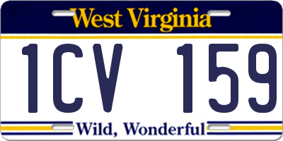 WV license plate 1CV159