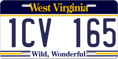 WV license plate 1CV165
