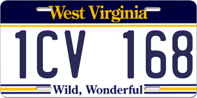WV license plate 1CV168