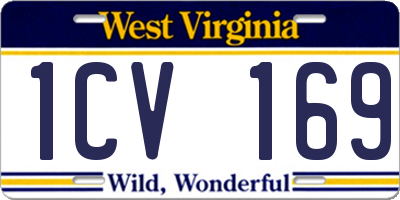 WV license plate 1CV169